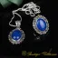 Blue Aqeeq Filigree Silver Women Set