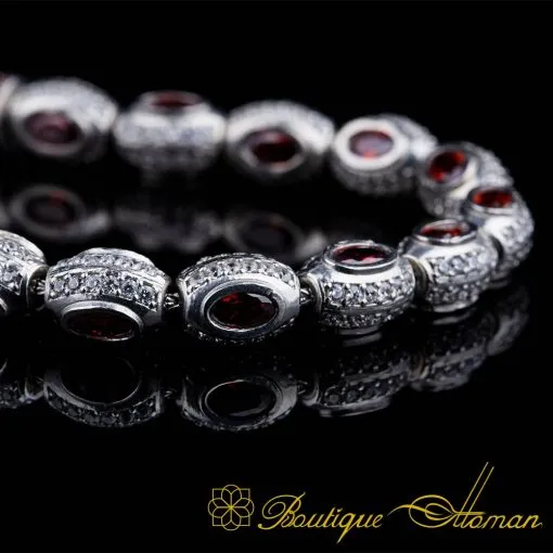 Alternative view of Exclusive Collection Micro Zircon Detailed Silver Tasbih No:3