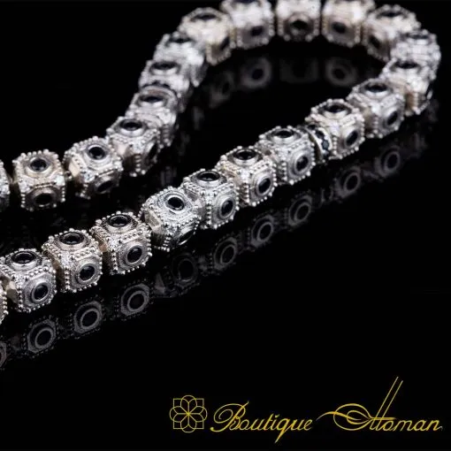 Alternative view of Exclusive Collection Micro Zircon Detailed Silver Tasbih No:4