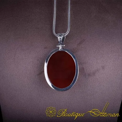 Allah Rasool Mohammad Seal Yemeni Aqeeq Pendant - Image 5