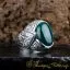 Fatih Collection Green Aqeeq Hand Engraved Ring