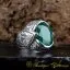 Fatih Collection Emerald Hand Engraved Ring