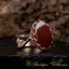 Red Aqeeq Hand Made Women Ring (Rose Gold Plated)