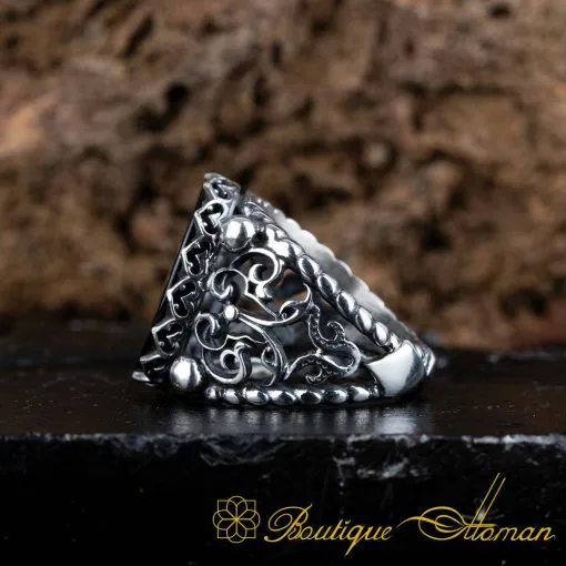 Seal Of Prophet Mohammad Black Aqeeq Ring - Image 4