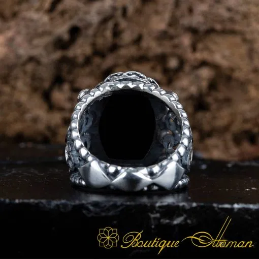 Seal Of Prophet Mohammad Black Aqeeq Ring - Image 5