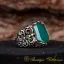 Celebi Collection Green Aqeeq Silver Ring