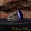 Celebi Collection Blue Aqeeq Silver Ring