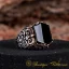Celebi Collection Black Aqeeq Onyx Silver Ring