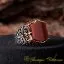 Celebi Collection Red Aqeeq Silver Ring