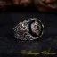Black Aqeeq Round Exclusive Zircon Detailed Ring