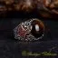 Brown Tiger’s Eye Round Zircon Detailed Ring