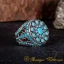 Round Turquoise Pieces Exclusive Silver Ring
