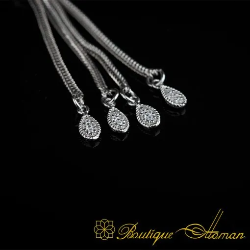 Unique Red Mina Micro Zircon Detailed Silver Tasbih No:2 - Image 5