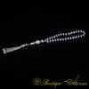 Unique Blue Mina Micro Zircon Detailed Silver Tasbih No:2