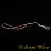 Unique Red & Black Mina Micro Detailed Silver Tasbih