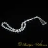 Unique Black & White Mina Micro Turquoise Detailed Silver Tasbih
