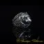 Lion Head Orange Zircon Pieces Exclusive Silver Ring