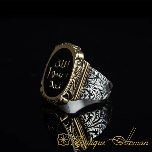 Seal Of Prophet Mohammad Black Mina Ring - Image 4