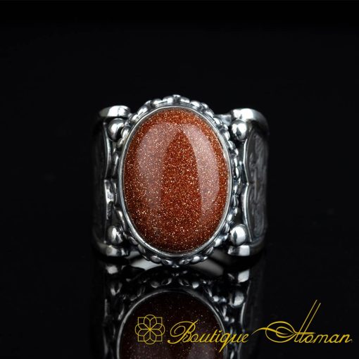 Kanuni Collection Brown Star Stone Silver Men Ring - Image 3
