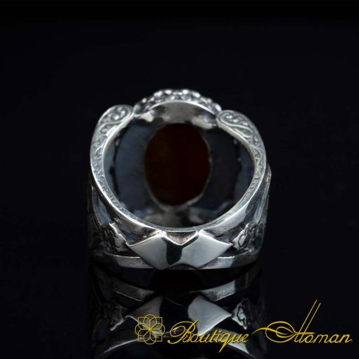 Kanuni Collection Tiger's Eye Silver Men Ring - Image 5