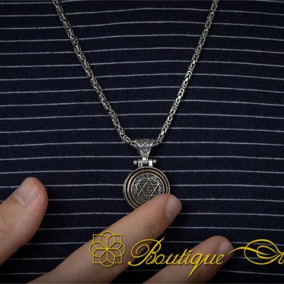 Seal of Solomon Rotating Pendant with King Chain Necklace - Image 6