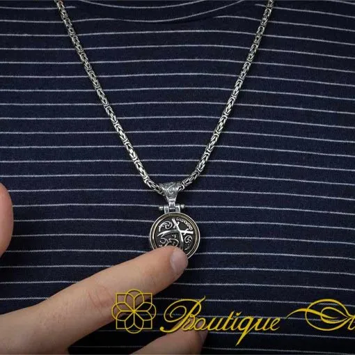 Crossed Swords (Ya Ali) Rotating Pendant with King Chain Necklace - Image 7