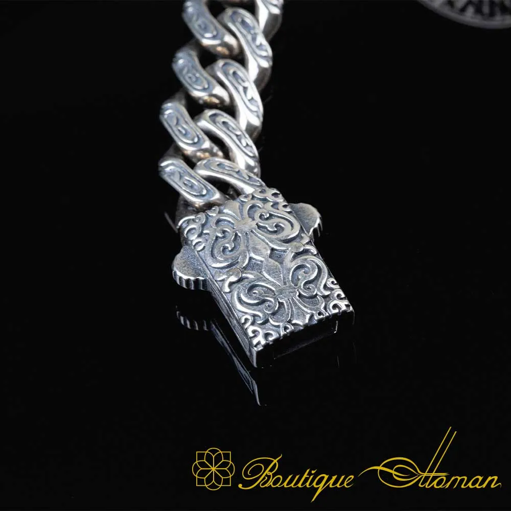 Seal of Solomon Silver Rotating Chain Bracelet For Men - Image 5