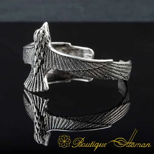 Flying Eagle Silver Cuff Bracelet - Image 4