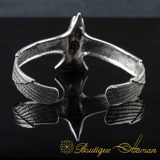 Flying Eagle Silver Cuff Bracelet - Image 5