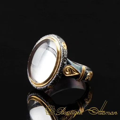 Dur Al Najaf Gold Plated Oxidized Silver Ring - Image 3