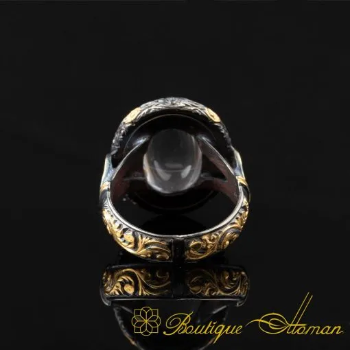 Dur Al Najaf Gold Plated Oxidized Silver Ring - Image 4