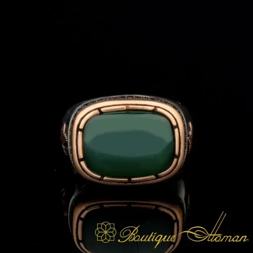Alternative view of Ala Collection Green Aqeeq Men Ring