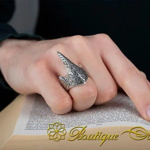 Archer's Thumb Silver Handmade Ring - Image 5