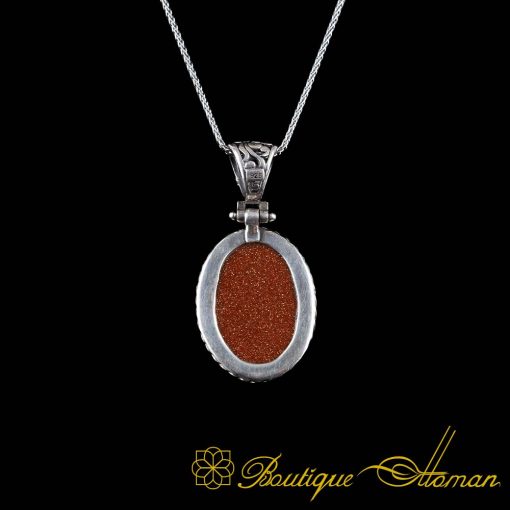 Ayat Al Qursi Brown Star Stone Pendant - Image 3