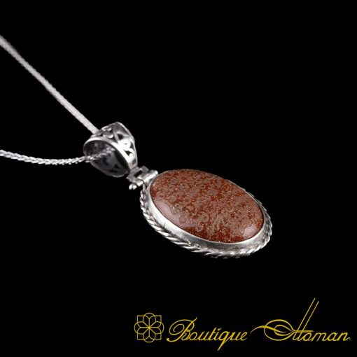 Ayat Al Qursi Brown Star Stone Pendant - Image 4