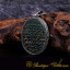 Ayat Al Qursi Flat Green Aqeeq Pendant In 925 Sterling Silver