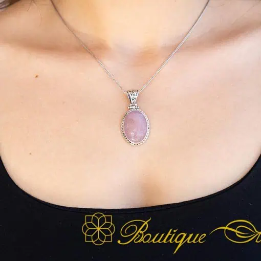 Ayat Al Qursi Pink Rutilated Quartz Pendant - Image 5