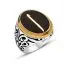 Black Mina Elif Silver Men Ring