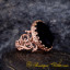 Black Aqeeq D Shape Handcraft Women Ring (Rose Gold Plated)