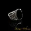 Craft Collection Silver Flat Black Aqeeq Handicraft Ring