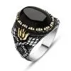 Black Onyx Stone Silver Men Ring