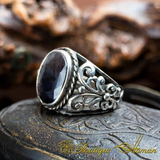 Sapphire Blue Handcraft Men Ring - Image 3