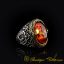 Amber Classic Silver Ring