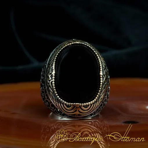 Classic Black Onyx Men Ring - Image 2