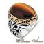 Oval Tiger’s Eye Stone Silver Ring