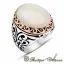 Oval Pearl Stone Silver Ring