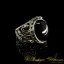 Craft Collection Silver Half Moon Black Aqeeq Handicraft Ring