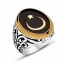 Crescent Star Black Men Ring