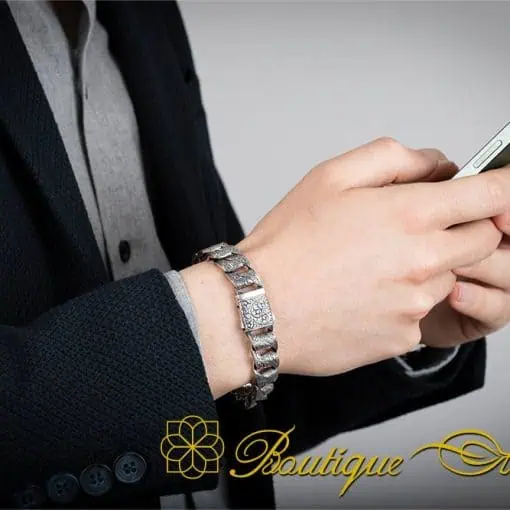 Exclusive Design Engraved Chain Bracelet For Men No:12 - Image 6
