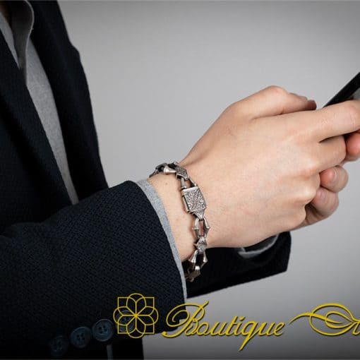 Exclusive Design Engraved Chain Bracelet For Men No:4 - Image 6